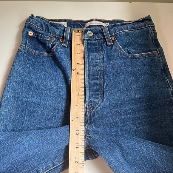 Levi’s Ribcage Straight Jeans Blue Denim Size 26 Classic - Picture 10 of 12